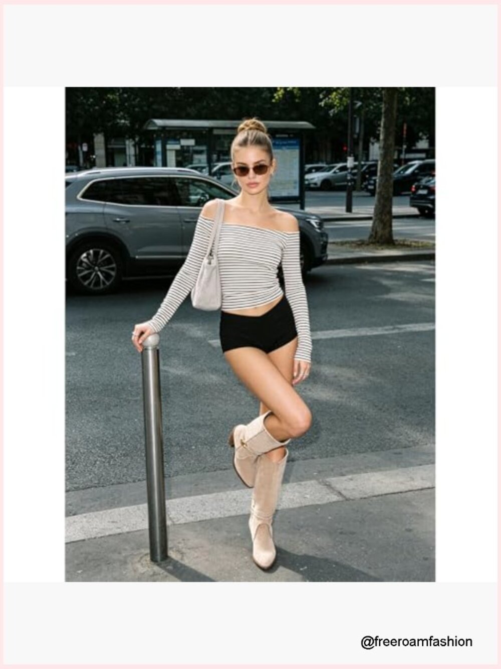 Cowboy Knee High Boots Western Cowgirl Stacked Block Heel Pointed Toe Pull On - Picture 5 of 7